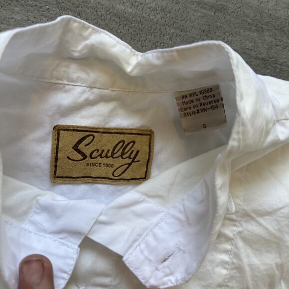 Scully RW-154 White Small 100% Cotton Mens Wing Tip Collar Shirt - Picture 3 of 3